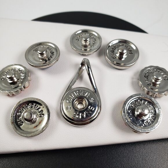 Ginger Snap Pendant with Set of 7 Cluster Rhinestone 18-20mm Fit Ginger Charms - Picture 11 of 11